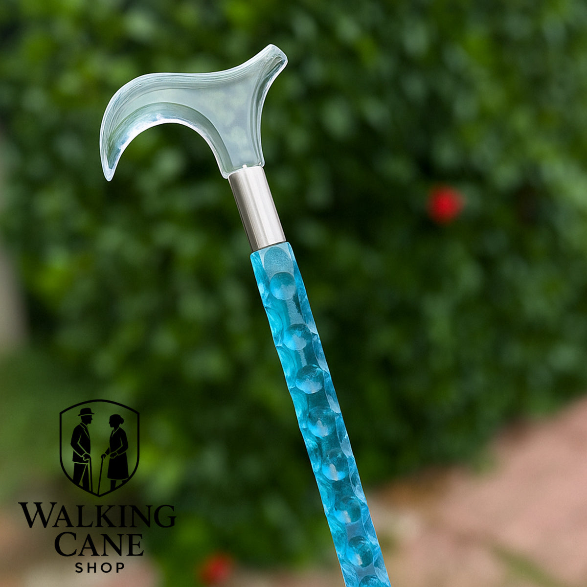 Premium sea blue walking cane – lightweight acrylic walking stick for seniors and young adults