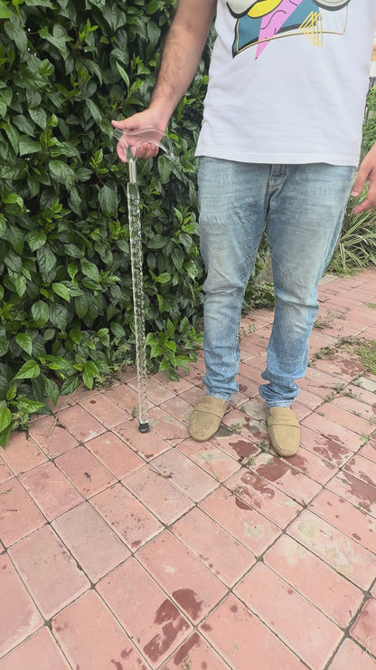 Acrylic Walking Cane Clear For Women Rubber Tip WCS-01