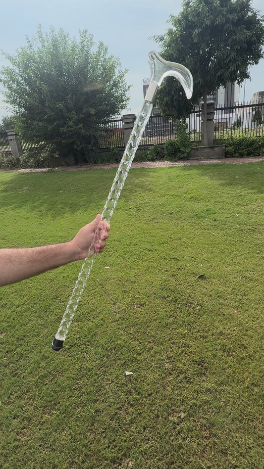 Gentleman's Walking Cane Transparent Acrylic For Men & Women WCS-12